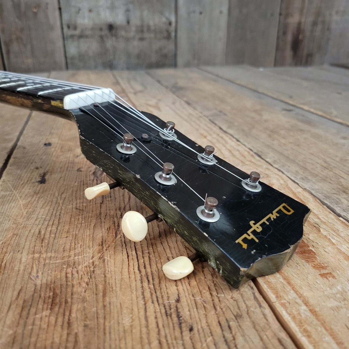 SOLD - Dwight Juke by Clive Brown SG Jr style Korina custom build - Mahar's Vintage Guitars