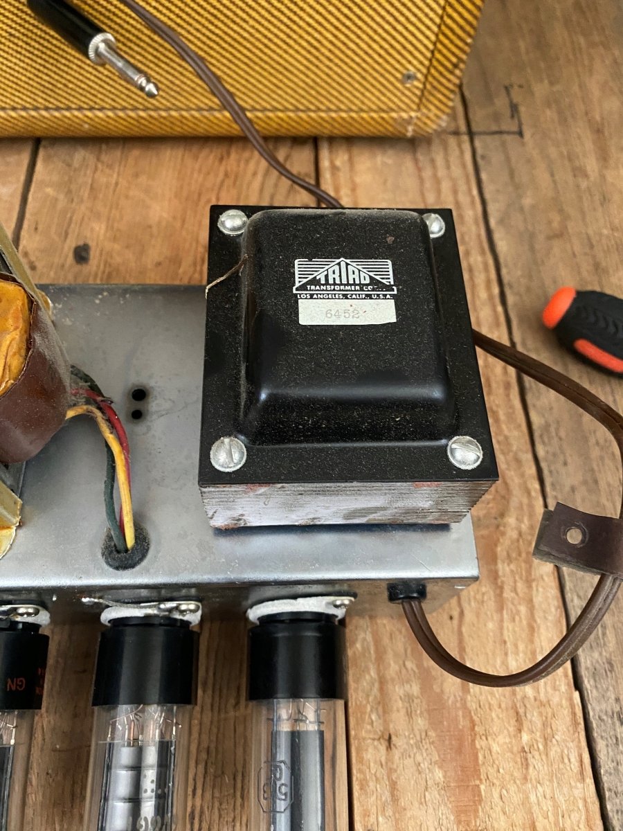 SOLD - Fender Deluxe Amp 5E3 Small Box Tweed Amp 1955 - Mahar's Vintage Guitars