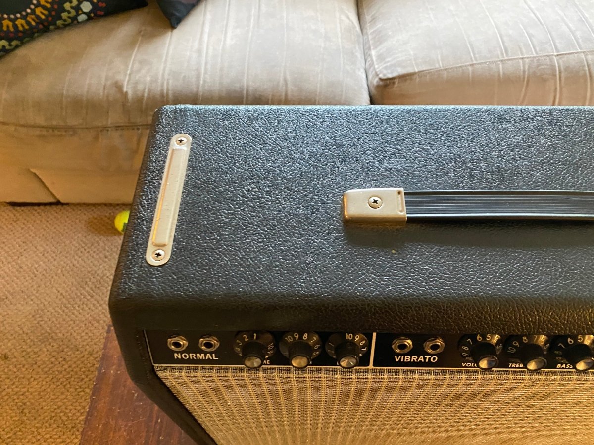 SOLD - Fender Deluxe Amp Pre CBS 1965 Blackface Orig Chassis, Repro Cab - Mahar's Vintage Guitars