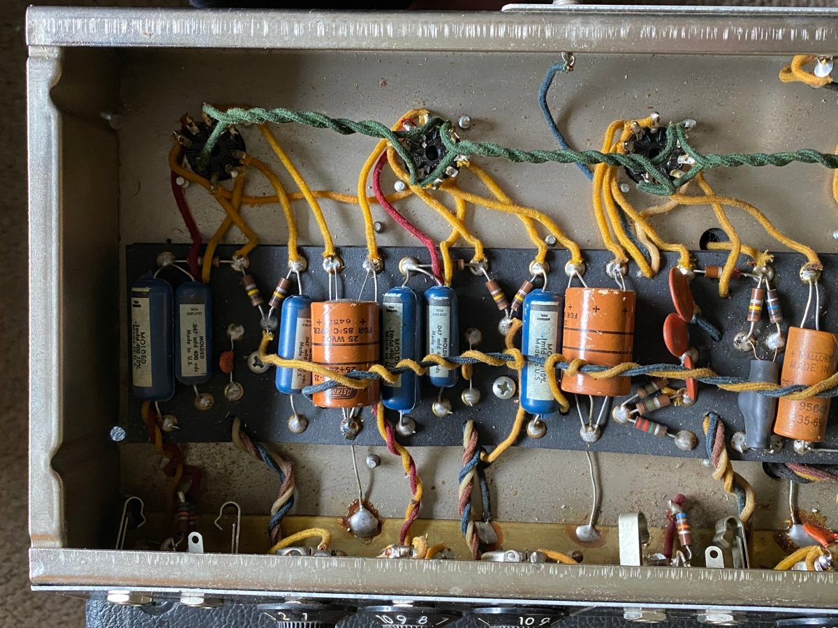 SOLD - Fender Deluxe Amp Pre CBS 1965 Blackface Orig Chassis, Repro Cab - Mahar's Vintage Guitars