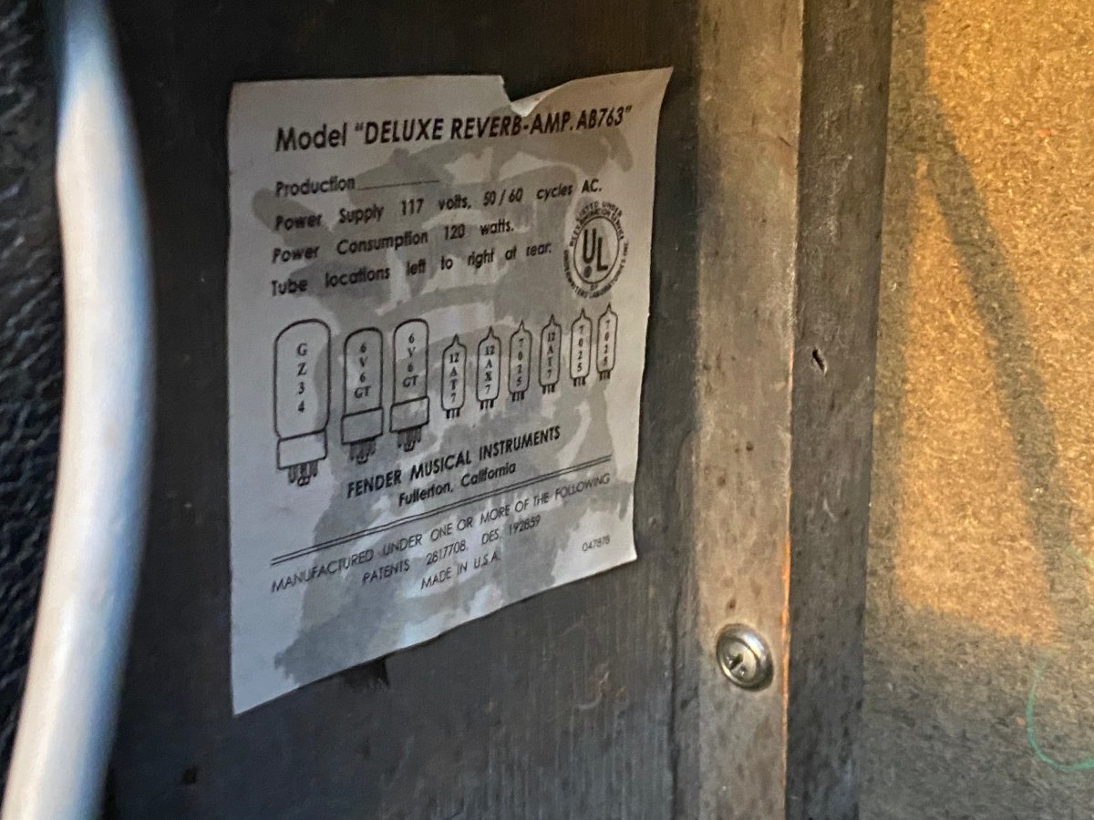 SOLD - Fender Deluxe Reverb AB763 Export Model - Mahar's Vintage Guitars