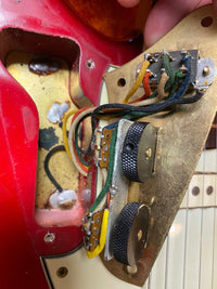 SOLD - Fender Jaguar 1964 Candy Apple Red with Gold Hardware! - Mahar's Vintage Guitars