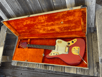 SOLD - Fender Jaguar 1964 Candy Apple Red with Gold Hardware! - Mahar's Vintage Guitars