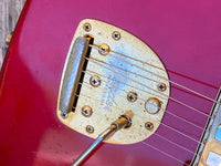 SOLD - Fender Jaguar 1964 Candy Apple Red with Gold Hardware! - Mahar's Vintage Guitars