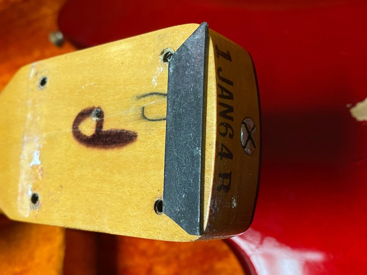 SOLD - Fender Jaguar 1964 Candy Apple Red with Gold Hardware! - Mahar's Vintage Guitars