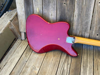 SOLD - Fender Jaguar 1964 Candy Apple Red with Gold Hardware! - Mahar's Vintage Guitars