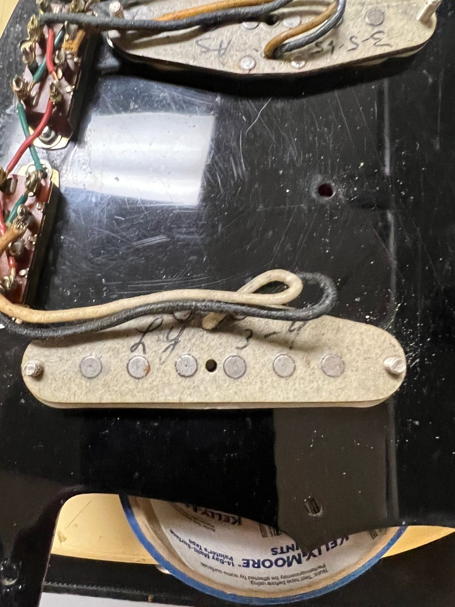 SOLD - Fender Mustang Olympic White 1965 A neck with unique fretboard - Mahar's Vintage Guitars