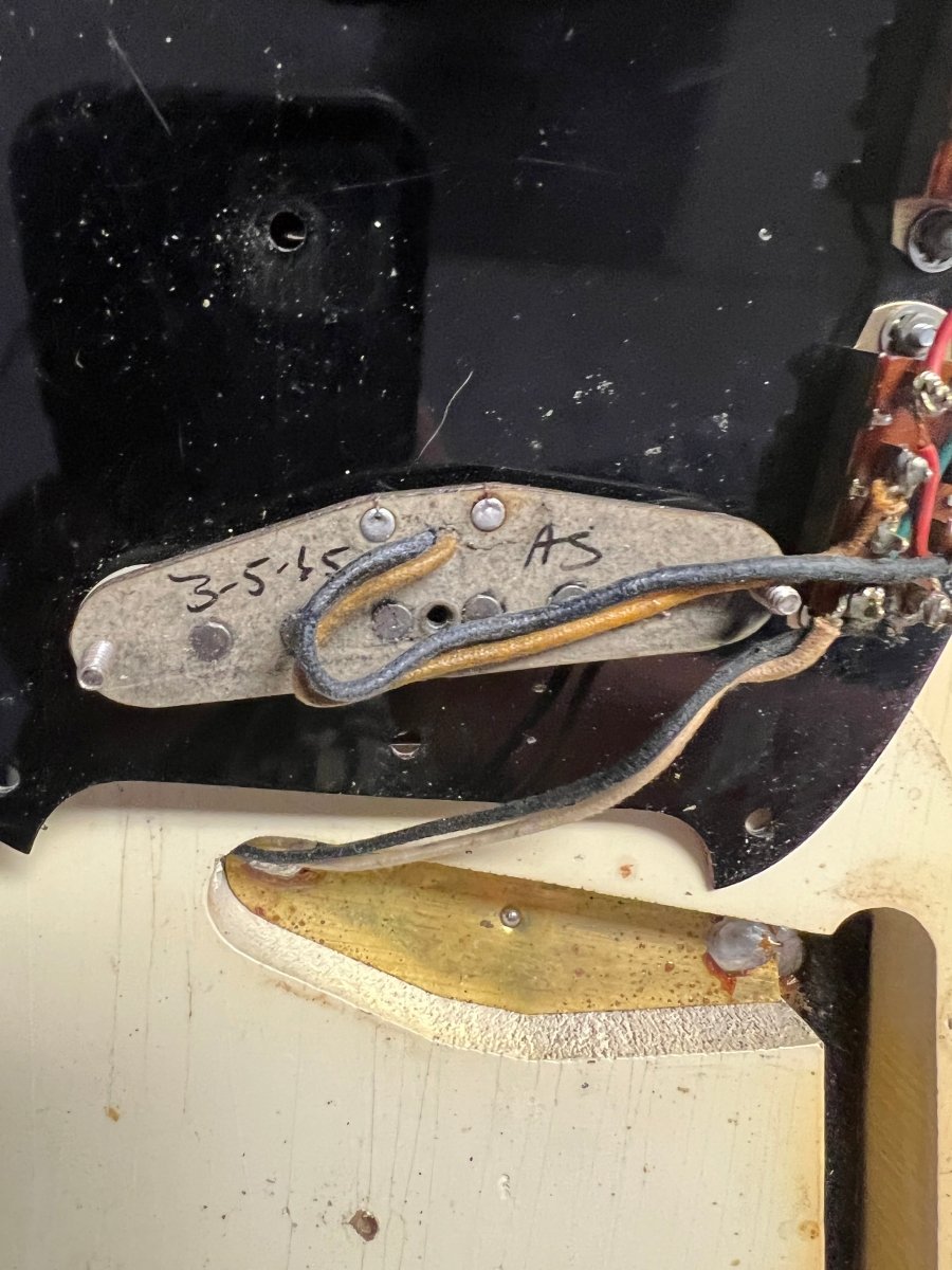 SOLD - Fender Mustang Olympic White 1965 A neck with unique fretboard - Mahar's Vintage Guitars