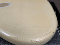 SOLD - Fender Mustang Olympic White 1965 A neck with unique fretboard - Mahar's Vintage Guitars