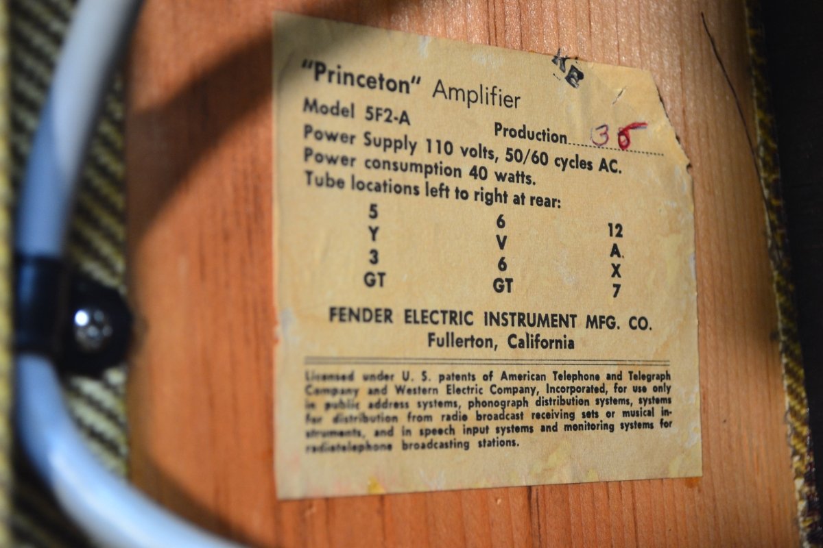 SOLD - Fender Princeton 5F2 - A 1961 Tweed - Mahar's Vintage Guitars