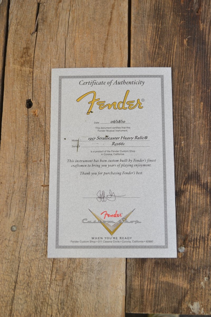 SOLD - Fender Stratocaster 1957 Heavy Relic 2010 - 6 pounds 15 ounces! - Mahar's Vintage Guitars