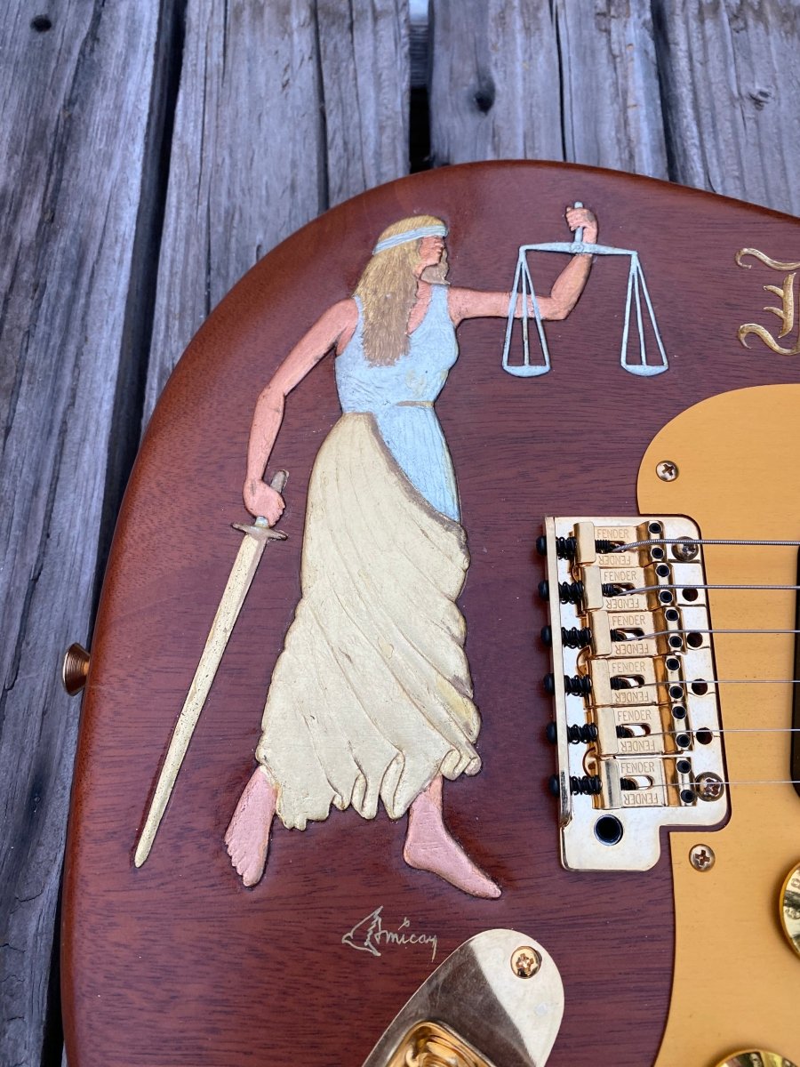 SOLD - Fender Stratocaster Custom Shop One - Off George Amicay Hand Carved - Mahar's Vintage Guitars
