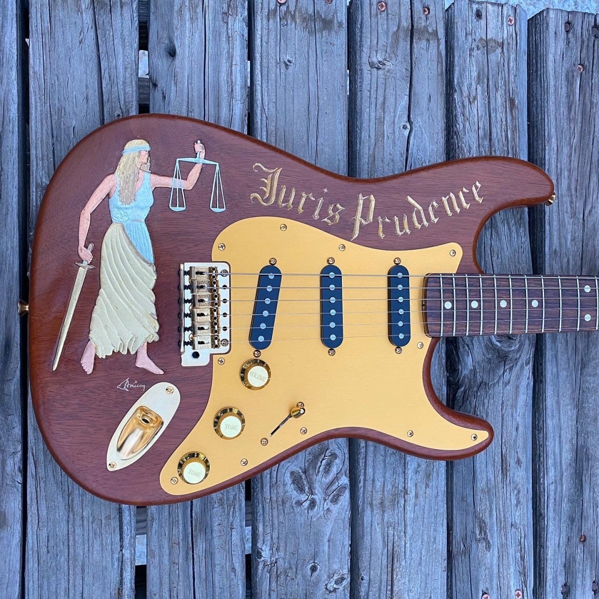 SOLD - Fender Stratocaster Custom Shop One - Off George Amicay Hand Carved - Mahar's Vintage Guitars