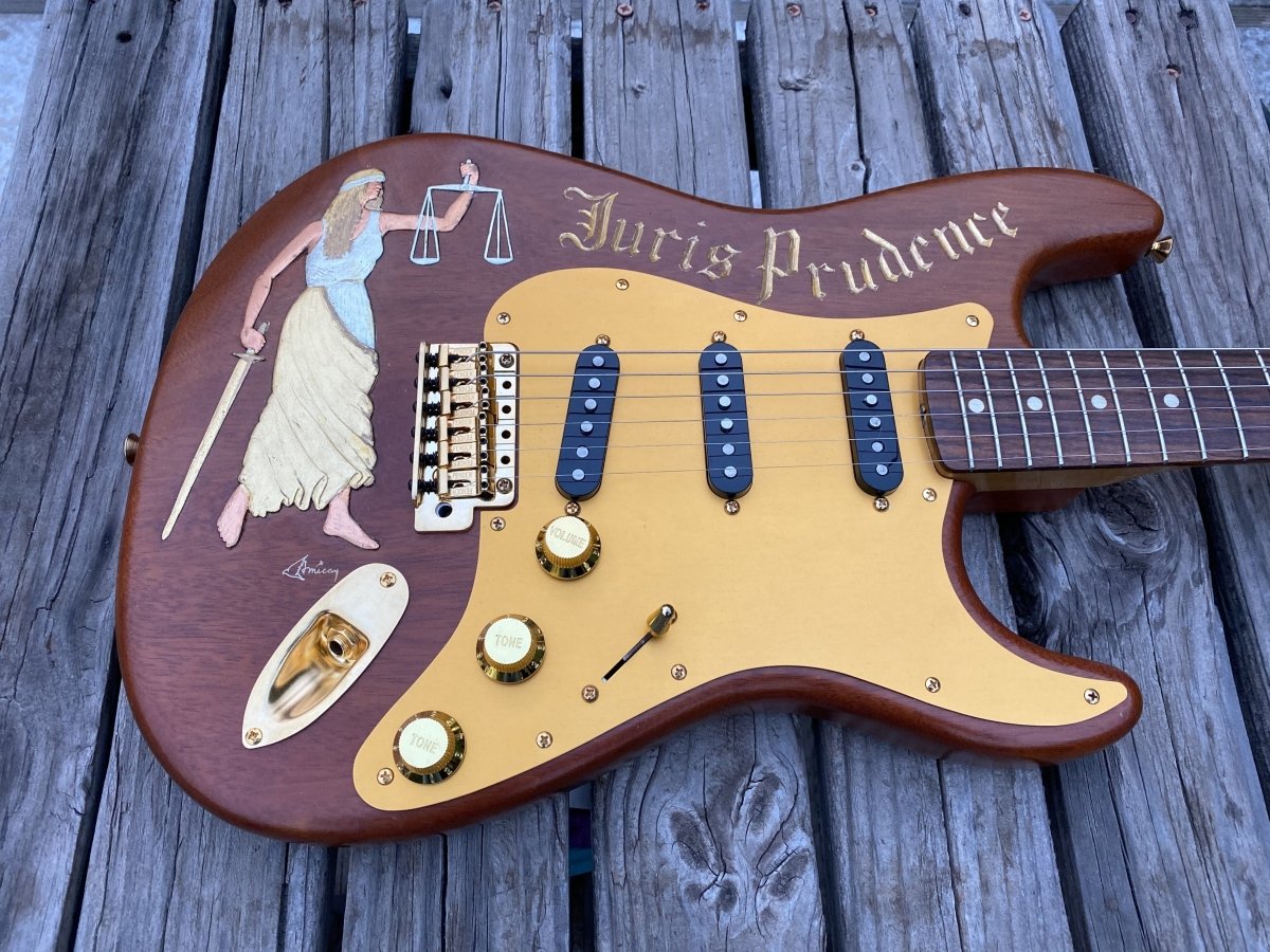 SOLD - Fender Stratocaster Custom Shop One - Off George Amicay Hand Carved - Mahar's Vintage Guitars