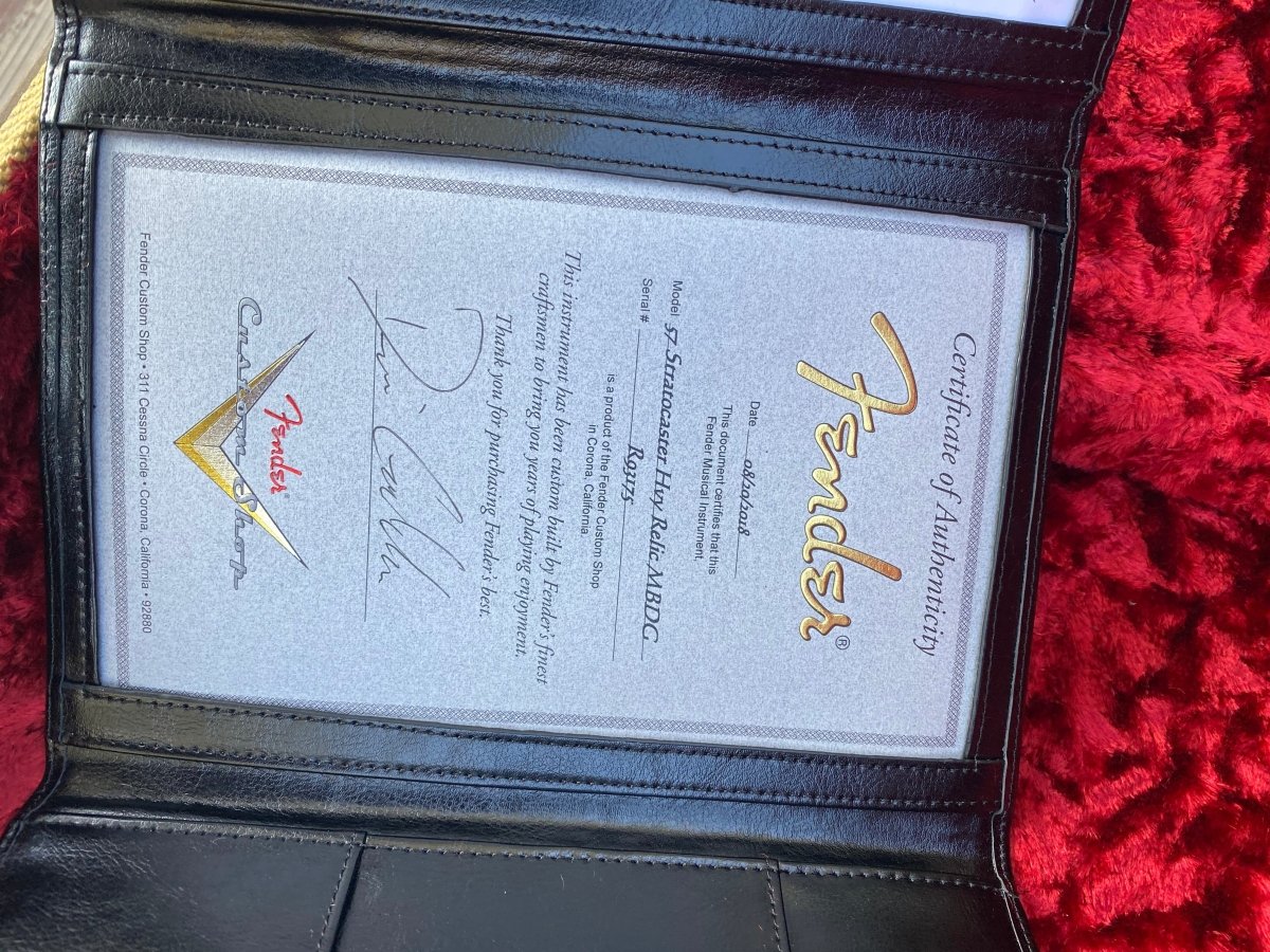 SOLD - Fender Stratocaster Dennis Galuszka Masterbuilt Custom Shop '57 Relic 2018 - Mahar's Vintage Guitars