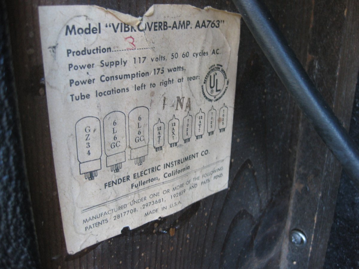 SOLD - Fender Vibroverb AA763 1964 Pre CBS - Mahar's Vintage Guitars