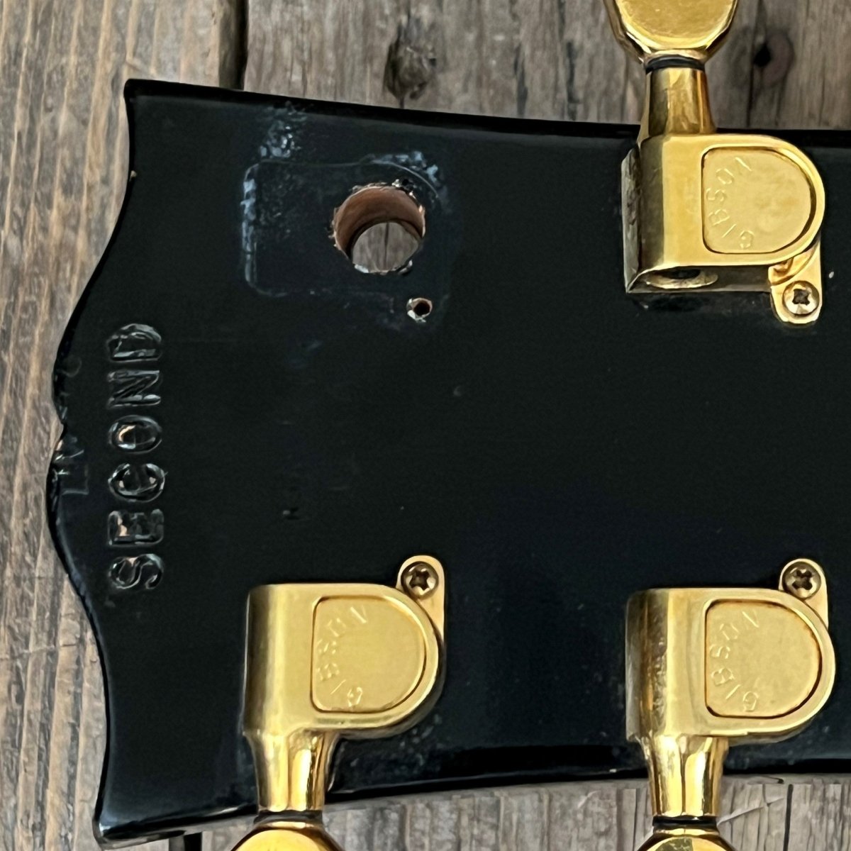 SOLD - Gibson 20th Anniversary Les Paul Custom Left Handed 1975 Black - Mahar's Vintage Guitars