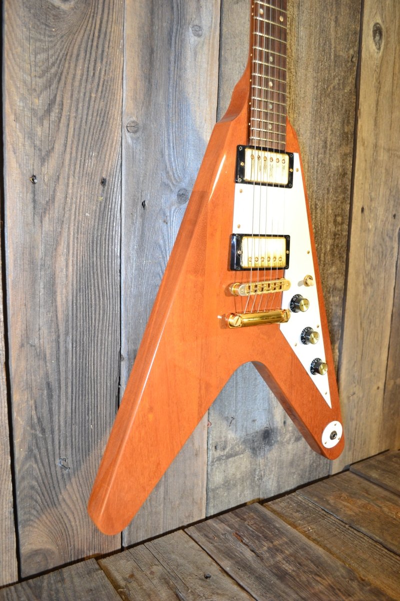 SOLD - Gibson Flying V 2004 1958 reissue natural mahogany - Mahar's Vintage Guitars
