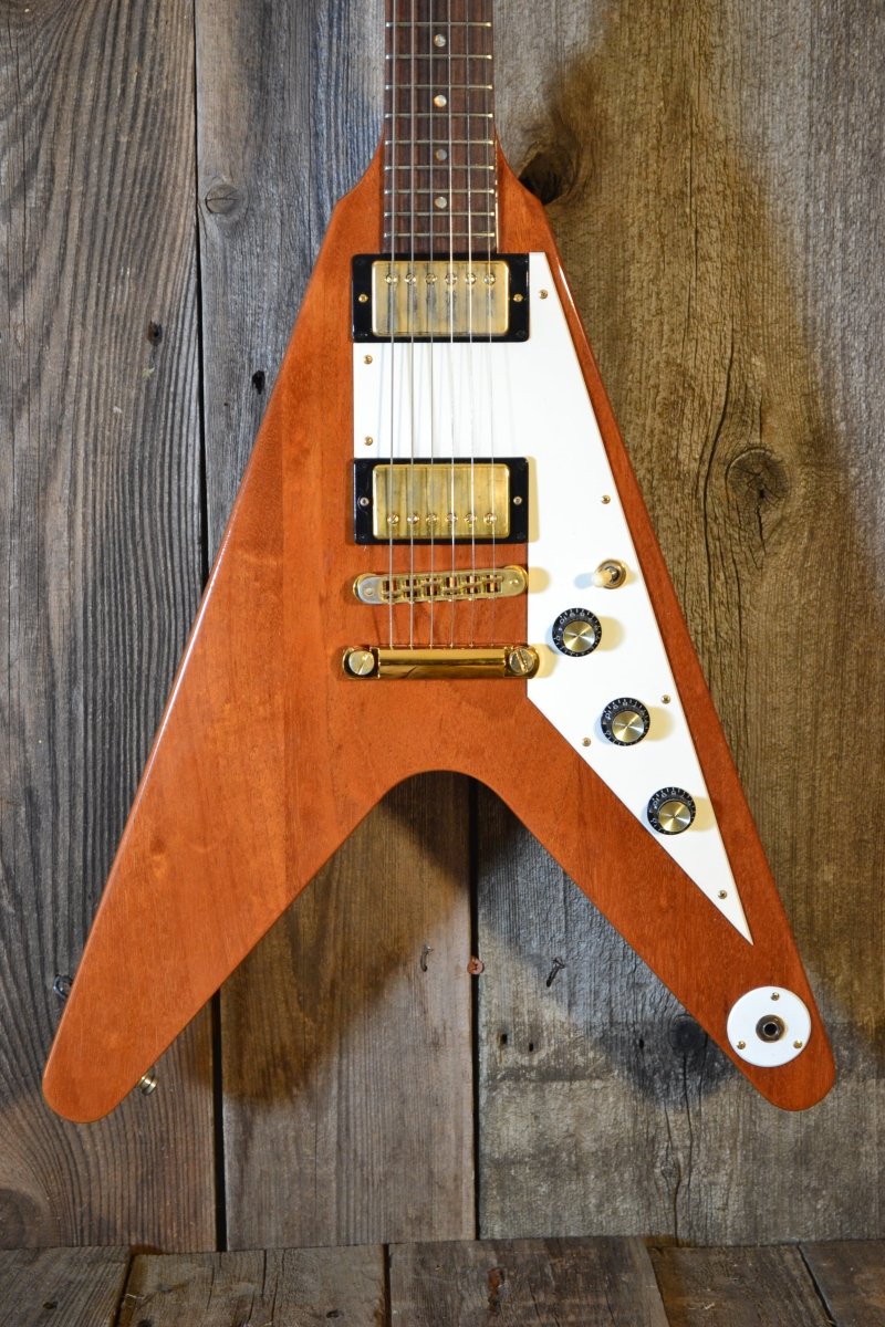 SOLD - Gibson Flying V 2004 1958 reissue natural mahogany - Mahar's Vintage Guitars