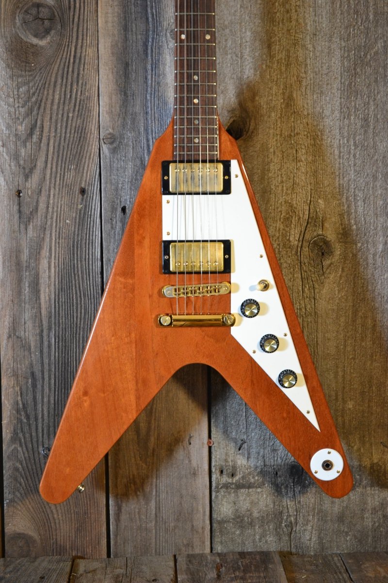 SOLD - Gibson Flying V 2004 1958 reissue natural mahogany - Mahar's Vintage Guitars