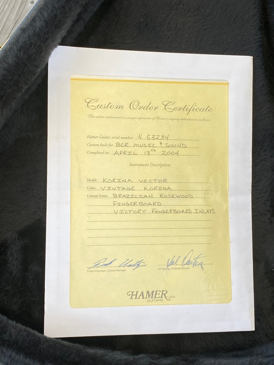 SOLD - Hamer Vector GVKS Korina Flying V 2004 Brazilian - Mahar's Vintage Guitars