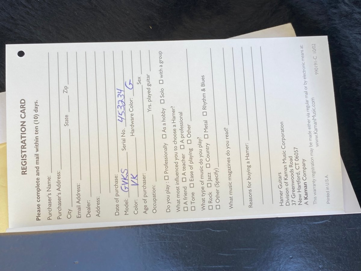 SOLD - Hamer Vector GVKS Korina Flying V 2004 Brazilian - Mahar's Vintage Guitars