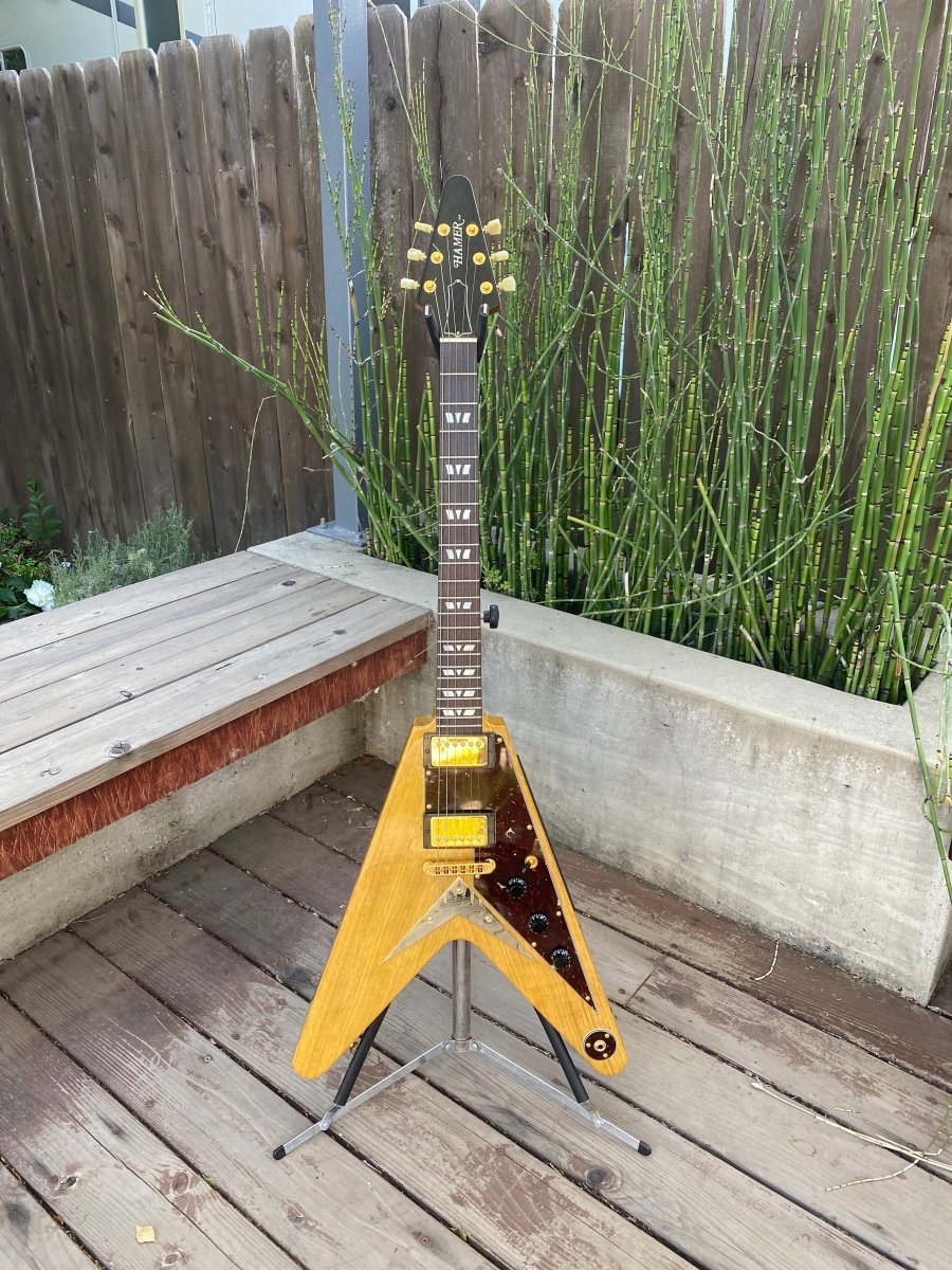 SOLD - Hamer Vector GVKS Korina Flying V 2004 Brazilian - Mahar's Vintage Guitars