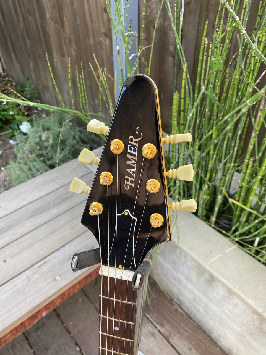 SOLD - Hamer Vector Korina Flying V 2005 Mint - Mahar's Vintage Guitars