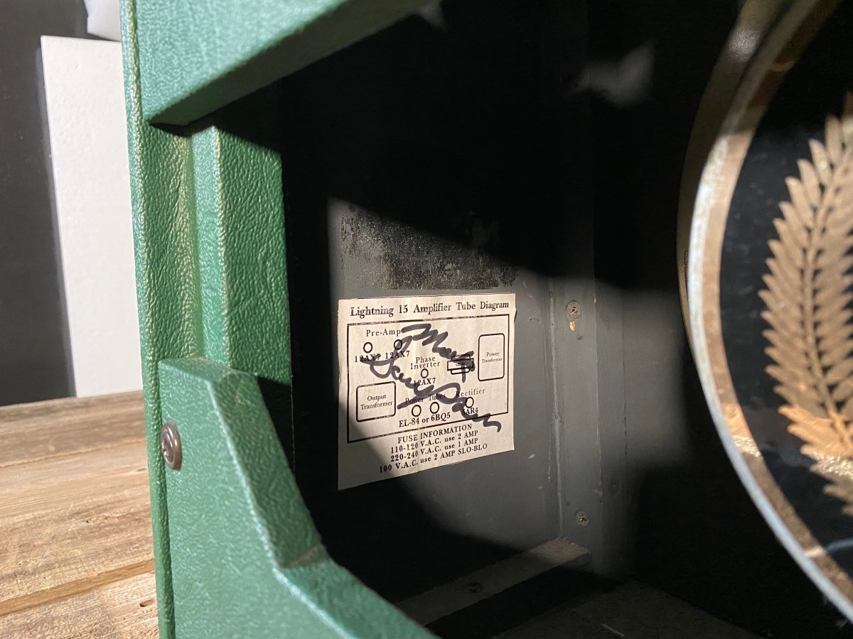 SOLD - Matchless Lightning 15 1995 Sampson Era with Signature Green - Mahar's Vintage Guitars