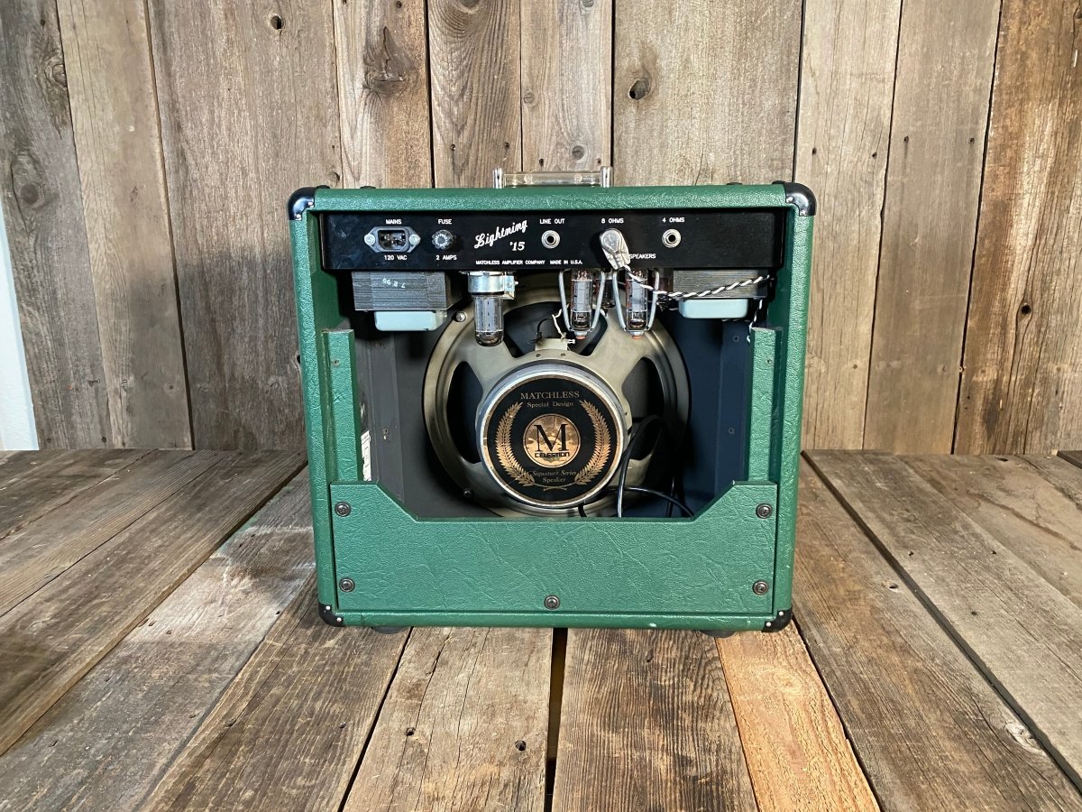 SOLD - Matchless Lightning 15 1995 Sampson Era with Signature Green - Mahar's Vintage Guitars