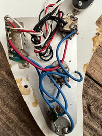 Squier Stratocaster pickups, harness on tortoise pickguard - Mahar's Vintage Guitars