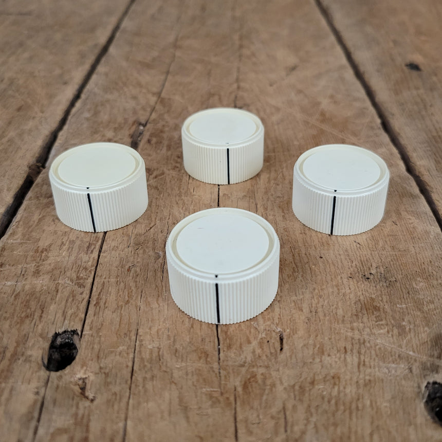 Unbranded (4) Large White Knobs Amplifier 1970s 1980s