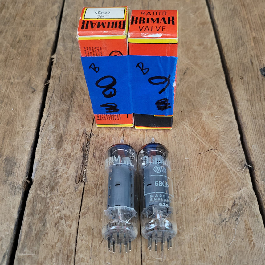 Brimar EL84 6BQ5 Matched Tube Pair Tested In Original Boxes