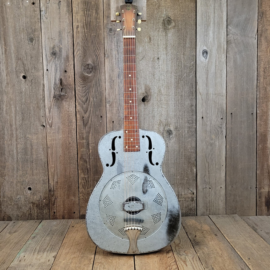 National Duolian Square Neck Frosted Duco Resonator Dobro Vintage 2