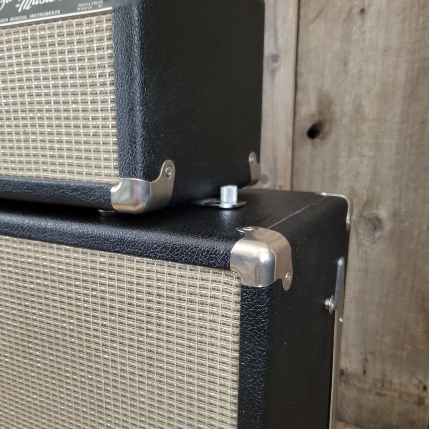 SOLD - Fender Vintage 1966 Black Panel Bandmaster AB763 40 Watt 2 Channel Head and 2x12 Cabinet