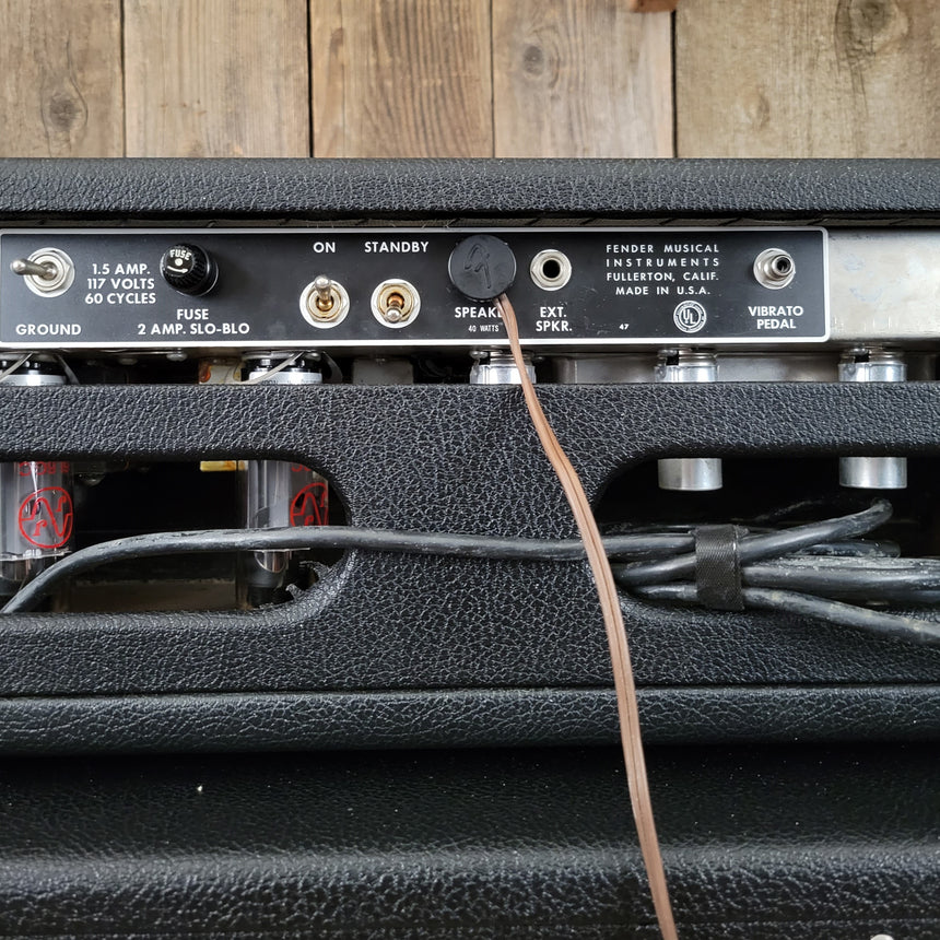 SOLD - Fender Vintage 1966 Black Panel Bandmaster AB763 40 Watt 2 Channel Head and 2x12 Cabinet