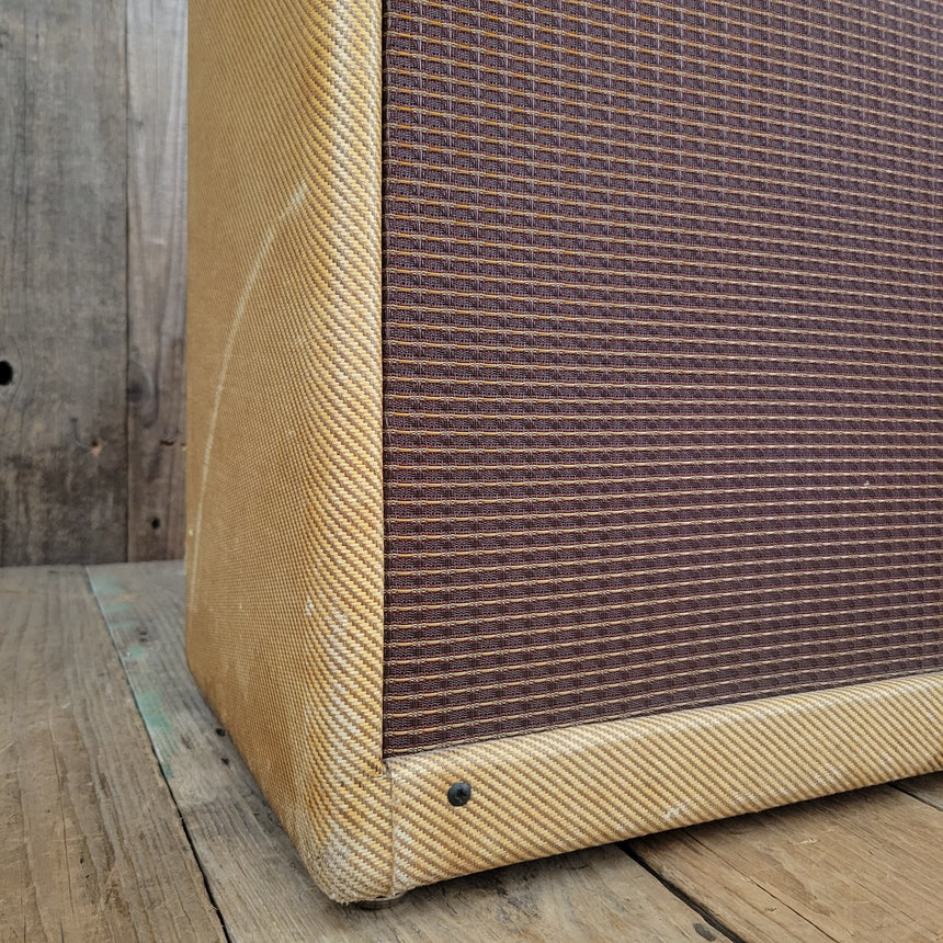 Fender Tweed Narrow Panel Deluxe Amp 5E3 with 5F6 tube chart 1958
