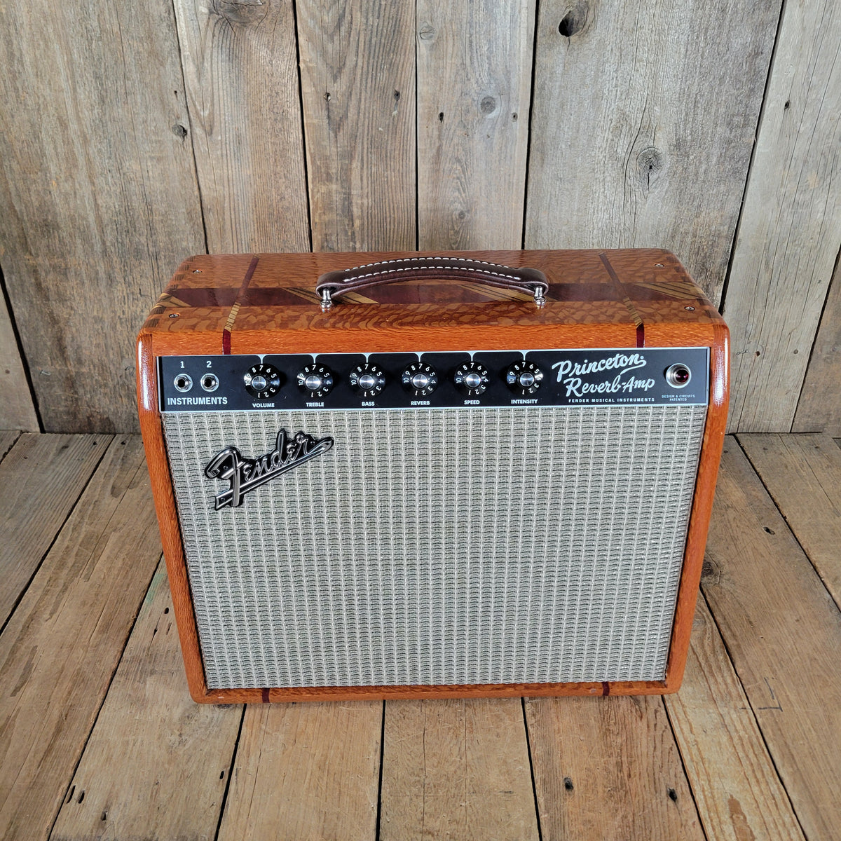 Fender '65 Princeton Reverb Reissue 2021 – Tweed Version with Custom Ornate Hardwood Cabinet