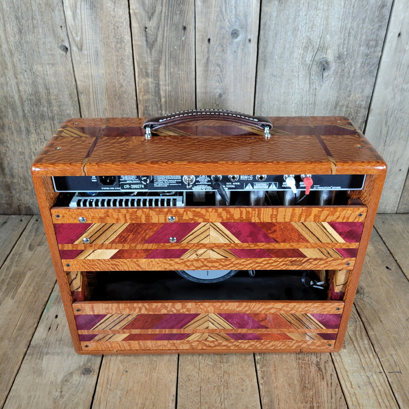 Fender '65 Princeton Reverb Reissue 2021 – Tweed Version with Custom Ornate Hardwood Cabinet