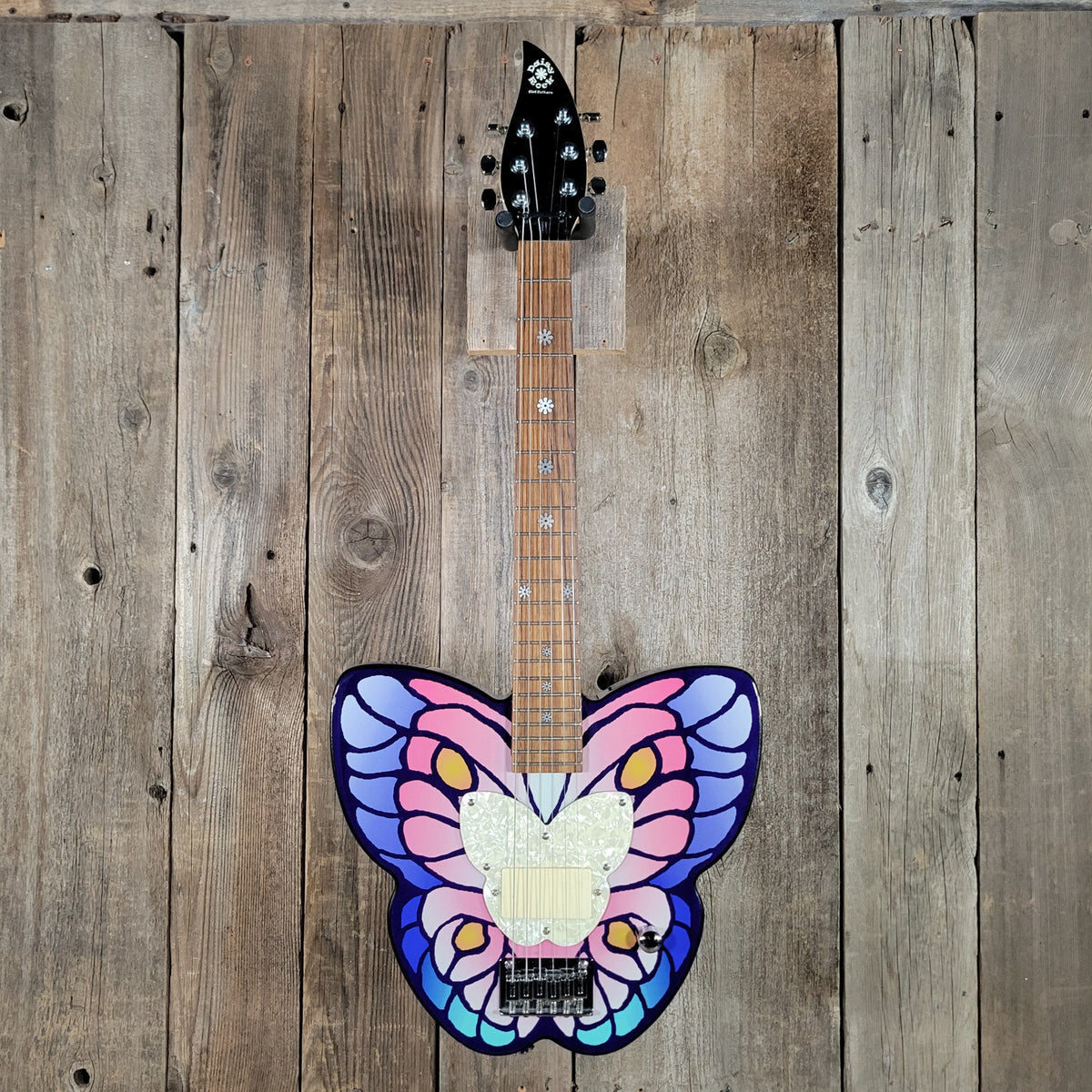 Daisy Rock Butterfly Guitar with Original Gig Bag – Lightweight, Stylish, and Playable