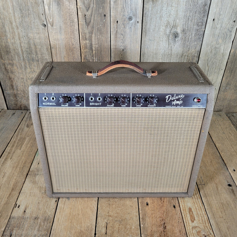 Fender Deluxe Amp 6G3 1963 Brown Tolex Vintage Tube Amplifier w/Step-Down Transformer