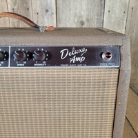 Fender Deluxe Amp 6G3 1963 Brown Tolex Vintage Tube Amplifier w/Step-Down Transformer