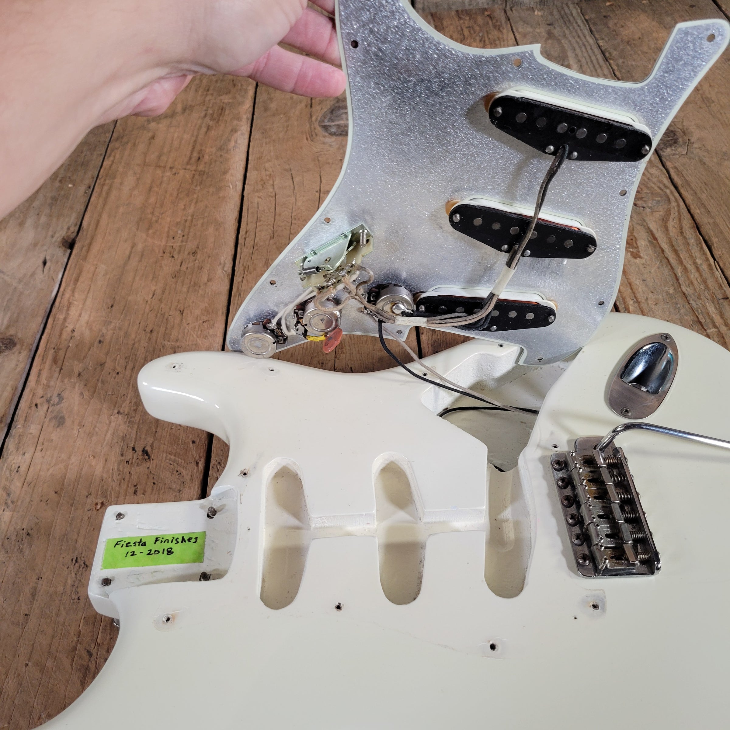 Fender Stratocaster Slab Board 1961 Fiesta Refinish Olympic White