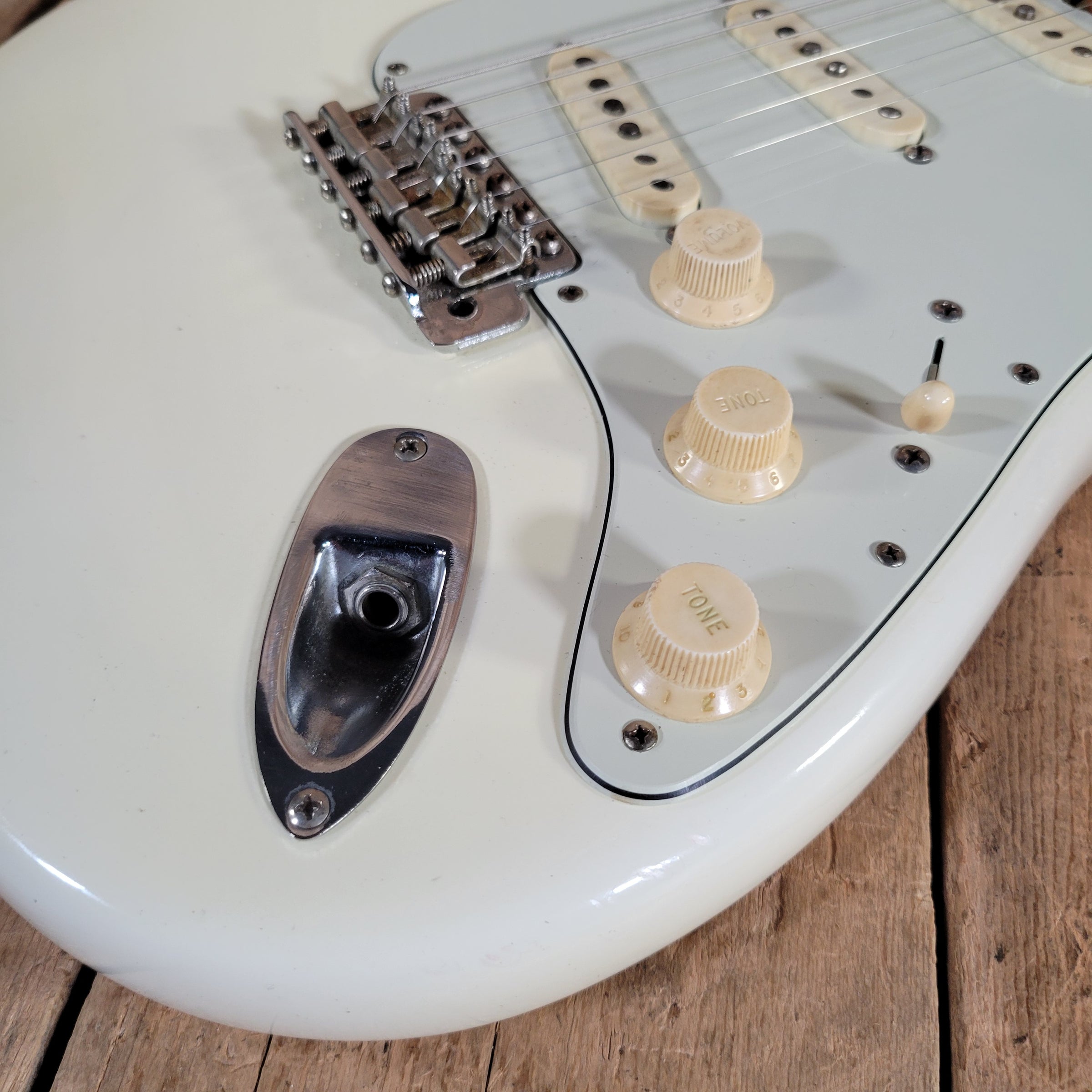 Fender Stratocaster Slab Board 1961 Fiesta Refinish Olympic White