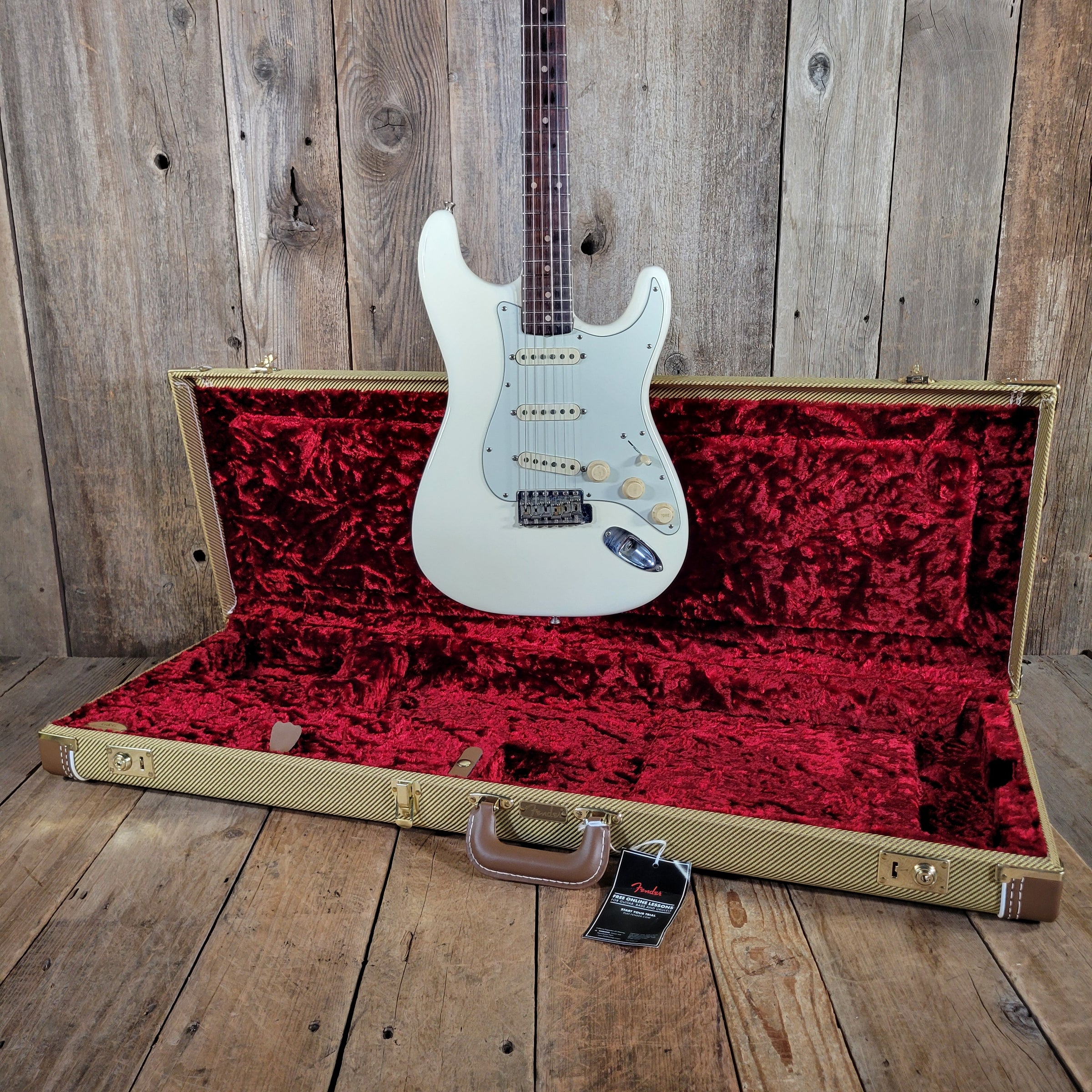 Fender Stratocaster Slab Board 1961 Fiesta Refinish Olympic White