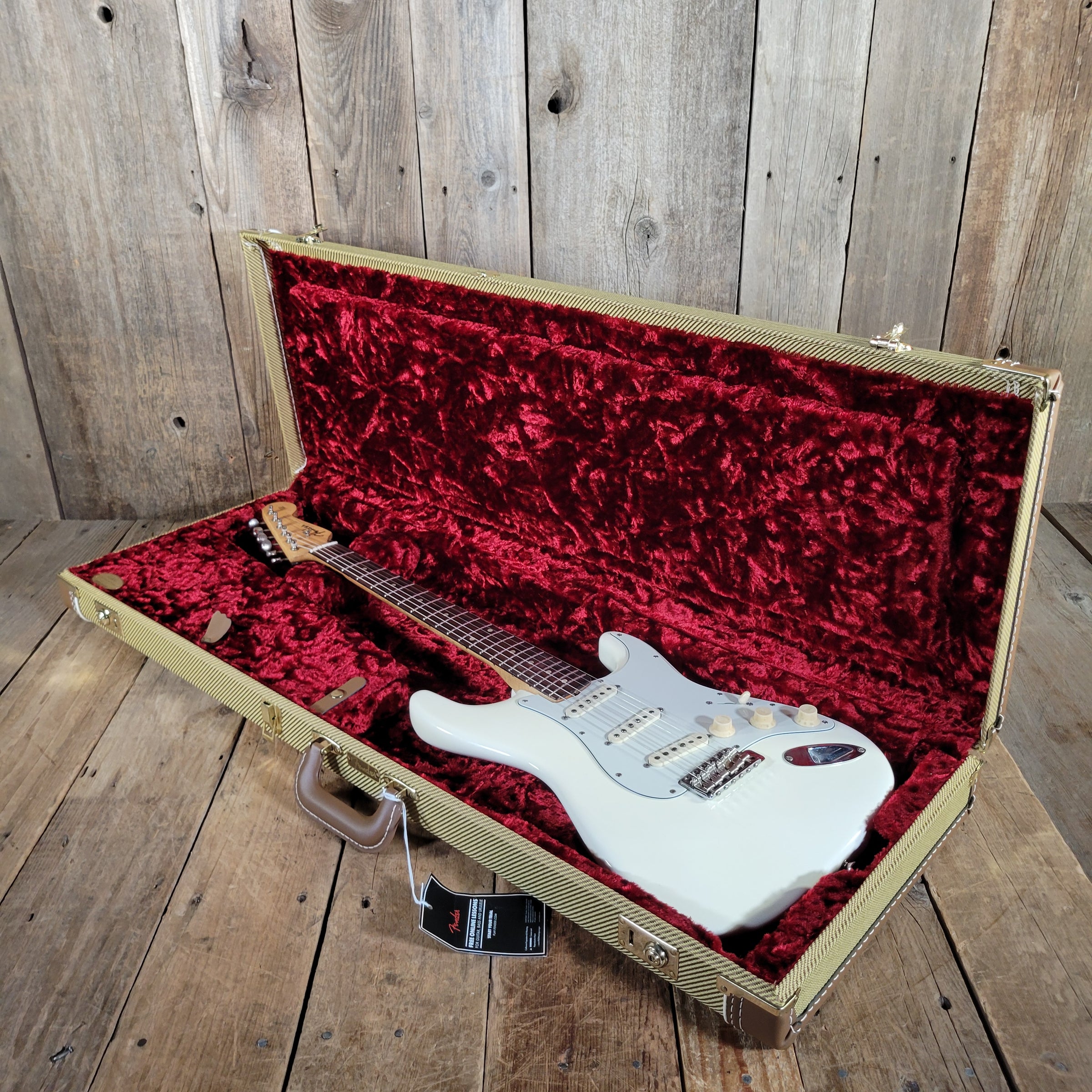 Fender Stratocaster Slab Board 1961 Fiesta Refinish Olympic White