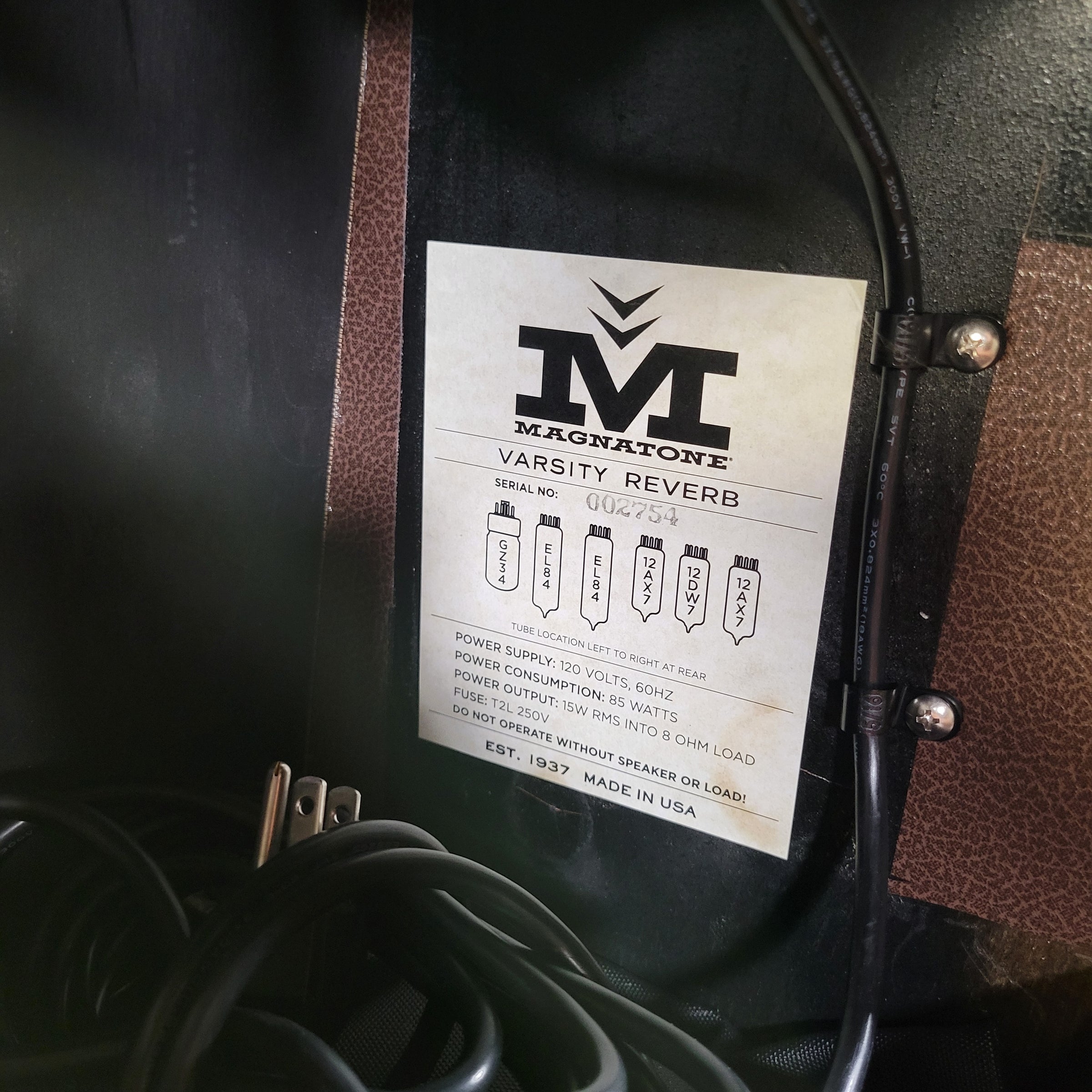 Magnatone 2020 Varsity Reverb 1x12 Combo Brown Near Mint