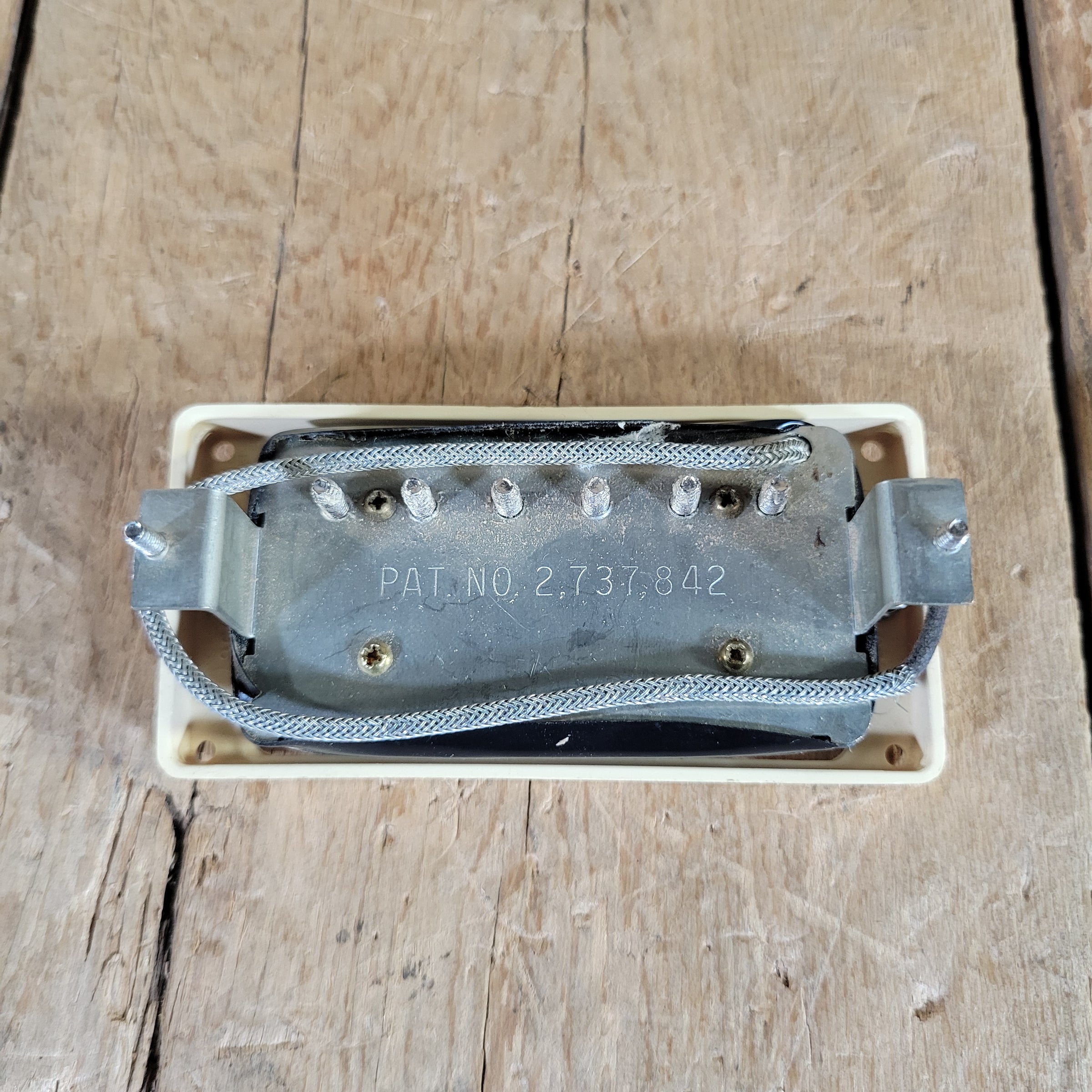 Gibson Shaw NOS Patent Number Humbucker 1980s Double Cream With Ring and Screws