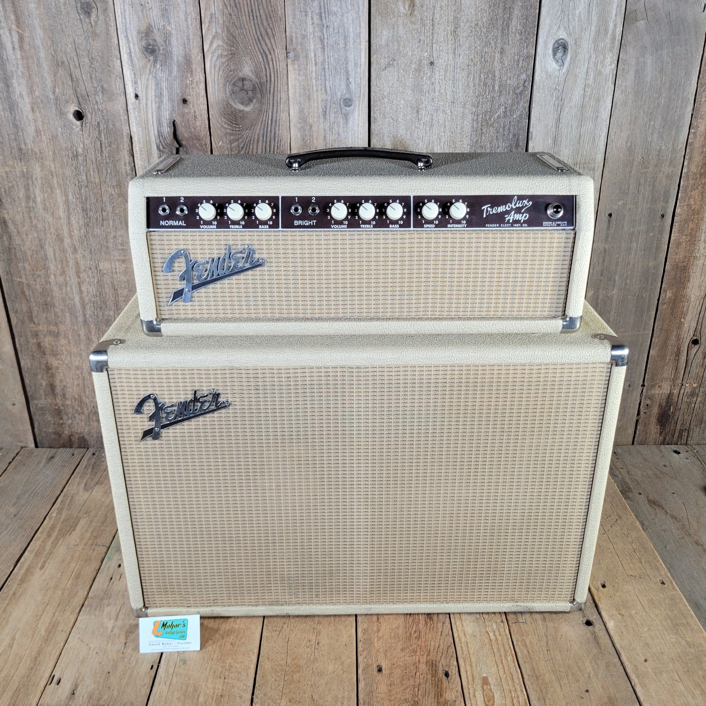 Fender 1963 Tremolux 6G9-B White Tolex Piggyback Near Mint