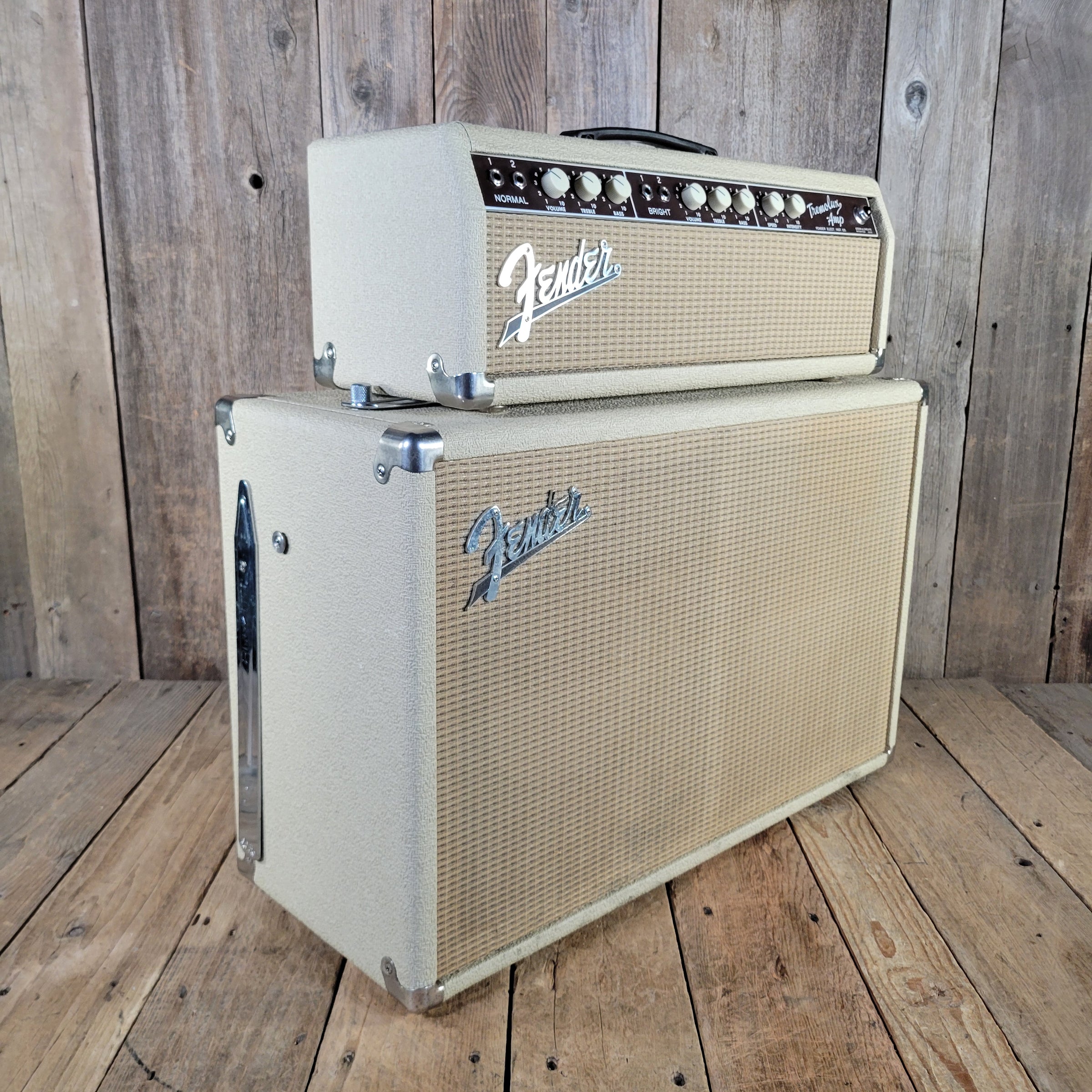 Fender 1963 Tremolux 6G9-B White Tolex Piggyback Near Mint